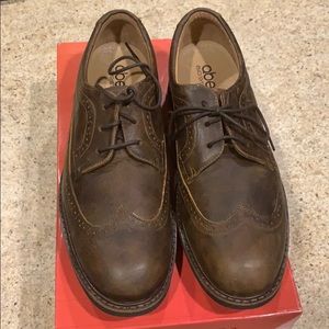 Abeo Niles Mens Brown Leather  Lace-Up Oxfords 8